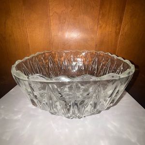 vintage glass punch bowl